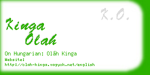 kinga olah business card